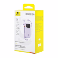 Išorinė baterija Baseus QPow 2 10000mAh 30W 2xUSB-C (violetinė)