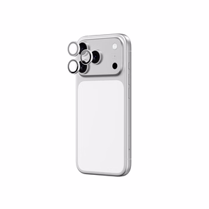 AmazingThing Safyro Objektyvo stiklas iPhone 17 Pro / Pro Max - su sidabro spalvos rėmeliu
