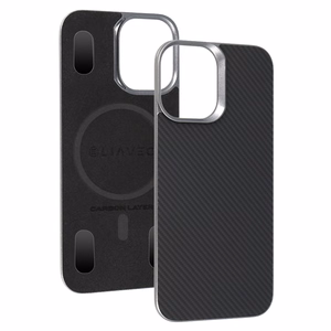 Liavec Carbon Layer Magsafe Aramid Fiber Cover for Iphone 17 black