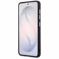 Guess dėklas Embossed Ring Triangle Logo MagSafe skirtas Samsung Galaxy S26 juodas