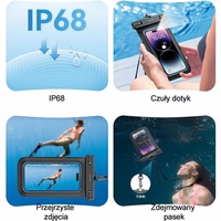 USAMS Vandeniui atsparus dėklas 6.7" IP68 juodas FSD1201 (US-YD012)