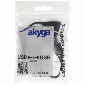 USB šakotuvas Akyga AK-AD-13 (4xUSB 2.0) juodas