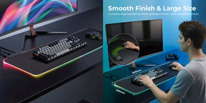 RGB pelės kilimėlis su USB šakotuvu 800x300