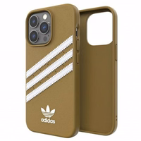 Adidas OR formuotas dėklas PU iPhone 13 Pro / iPhone 13 – smėlio ir auksinis