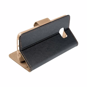 FANCY knygos dėklas IPHONE 15 Pro juodas / auksinis