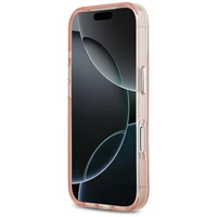 Karl Lagerfeld IML Glitter Karl&Choupette Heads Logo Magnetinis dėklas telefonui iPhone 17 Pro Max - rožinis