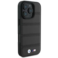 BMW M perforuota ir susiūta linija Magnetinis dėklas iPhone 16 Pro - juodas