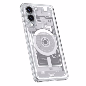 Spigen Ultra Hybrid Mag dėklas su MagSafe Samsung Galaxy S25 Edge su spauda - baltas