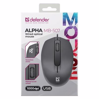 DEFENDER KOMPIUTERINĖ PELĖ ALPHA MB-507 OPTICAL 1000dpi 3P BLACK SILENT CLICK