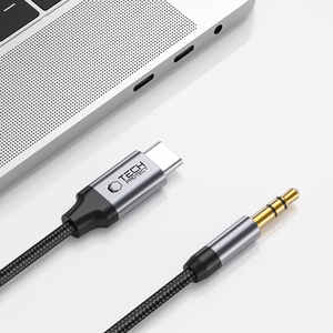 Tech-Protect UltraBoost audio adapteris USB-C / 3,5 mm mini jack, 1 m, juodas