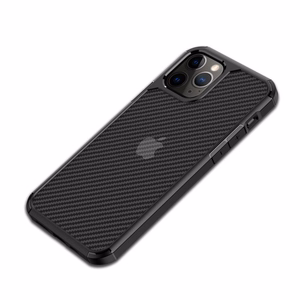 Crong Hybrid Carbon dėklas, skirtas iPhone 12 Pro Max, juodas