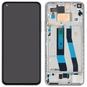 LCD ekranas Xiaomi 11 Lite 5G NE su jutikliniu ekranu su rėmeliu sidabrinis/baltas originalus (service pack)