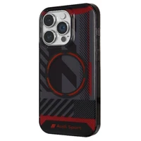 Audi IML Sportinis Magnetinis dėklas telefonui iPhone 14 Pro Max 6.7" juodas/juodas kietas dėklas AU-IMLMIP14PM-RSQ/D2-BK