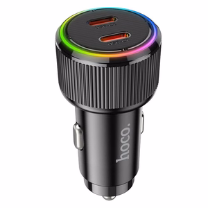Automobilinis įkroviklis Hoco 2 x USB C QC PD 50W NZ14B juodas