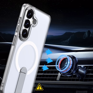 Hybrid Armor X deklas Samsung Galaxy S26 Plus su stovu, suderinamas su MagSafe - skaidrus
