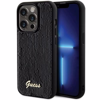 Guess Sequin Script Metal dėklas telefonui iPhone 13 Pro Max - juodas