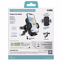 SBS TEHWSUPCLIPSTG išmaniojo telefono laikiklis, skirtas oro angai, su sustiprintais žnyplėmis - juodas