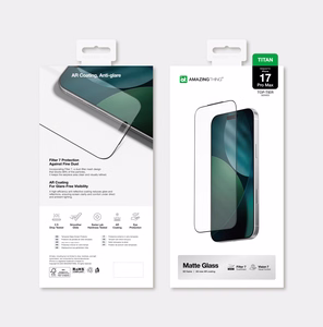 AmazingThing Titan Vision 7 matinės dangos grūdintas stiklas iPhone 17 Pro Max