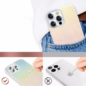Kingxbar Travel Series prabangus elegantiškas dėklas telefonui iPhone 13 Pro mėlynas-oranžinis (Debesys)
