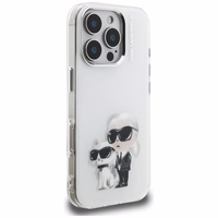 Karl Lagerfeld IML Aquarelle Karl & Choupette & Logo iPhone 16 Pro deklas - baltas