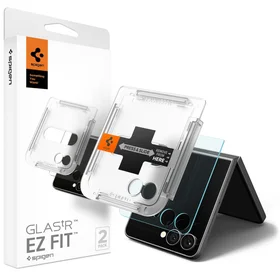 Spigen Glas.TR EZ Fit HD Grūdintas stiklas 2 rinkinys Samsung Galaxy Z Flip 7 - skaidrus