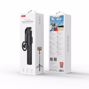 XO SS30 Bluetooth asmenukių lazda-trikojis, juoda, magnetinė, skirta MagSafe, 123cm