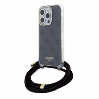 Guess Crossbody Cord 4G Print dėklas telefonui iPhone 15 Pro Max - juodas