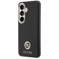Guess dėklas Rhinestone Round Logo MagSafe skirtas Samsung Galaxy S26 Plus juodas