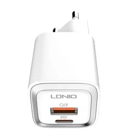 Wall charger LDNIO A2318M USB, USB-C + USB-C - Lightning Cable