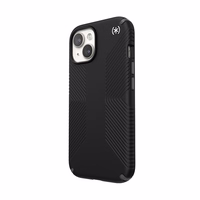 Speck Presidio2 Grip – dėklas iPhone 17e / 16e / 15 / 14 / 13 (juodas / pilkas / baltas)