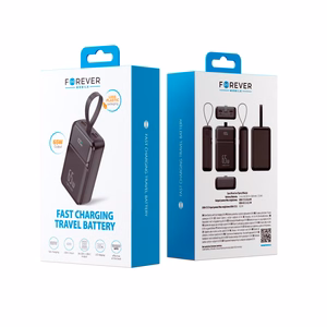 Forever išorinė baterija TB-400 PD QC 65W 20000 mAh juoda