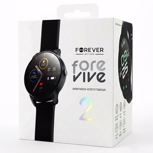 Forever išmanusis laikrodis ForeVive 2 SB-330 juodas su 3W "Bluetooth" garsiakalbiu