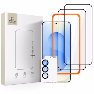 Tech-Protect Easy Set+ 3 vnt. grūdintas stikliukas Galaxy S26 juodas