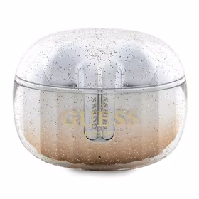 Guess Glitter Gradient TWS Bluetooth ausinės su ENC įkrovimo stotimi - auksinės