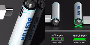 Baterijos AAA įkraunamos su USB-C lizdu, 400mAh, Li-Ion, 4 vnt.