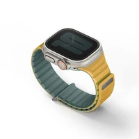 UNIQ dirželis Revix Evo Apple Watch Series 1/2/3/4/5/6/7/8/9/SE/SE2/Ultra/Ultra2 42/44/45/49mm dvipusis magnetinis žaliai geltonas