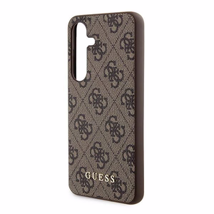 Guess 4G Metal Gold Logo dėklas telefonui Samsung Galaxy S24 - rudas