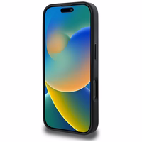 Guess Grained Roses Big 4G logo dėklas telefonui iPhone 16 Pro - juodas