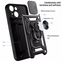Slide Camera Armor dėklas telefonui Motorola Moto G35 5G juodas