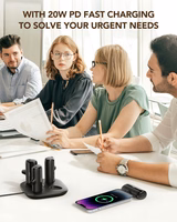 4 Veger W007CK 5000mAh išorinių baterijų rinkinys (2x Lightning + 2x USB-C) su įkrovimo stotele - juoda