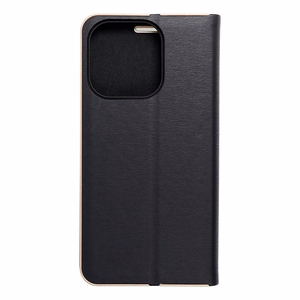 LUNA Book Gold dėklas telefonui IPHONE 15 Pro juodas