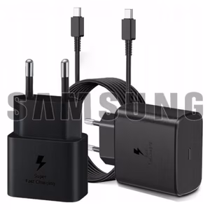 Įkroviklis Samsung EP-T2510NB juodas 25W (su pakuote) + Type-C laidas / 100% Originalus /
