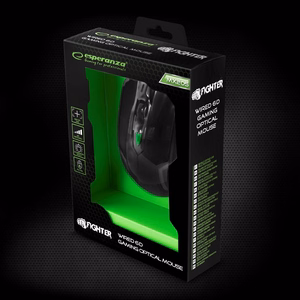Esperanza EGM205G Fighter mouse Gaming Right-hand USB Type-A Optical 2400 DPI