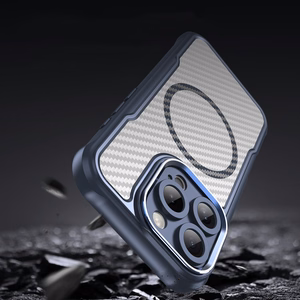 Lyderiaujanti serija Magnetinis silikoninis dėklas telefonui iPhone 16 Pro Max (m) - mėlynas