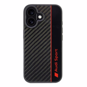 Audi anglies pluošto juostelės dėklas telefonui iPhone 16 6.1" - juodas