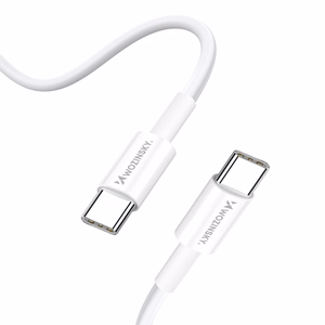 Wozinsky GaN 65W įkroviklis su USB-A ir 2xUSB-C jungtimis bei 65W USB-C kabeliu - baltas