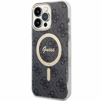 Guess 4G Magnetinis dėklas telefonui iPhone 14 Pro Max - juodas