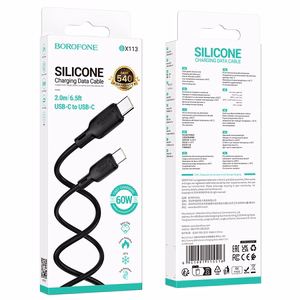 USB kabelis Borofone BX113 60W USB-C to USB-C 2.0m juodas