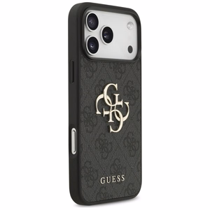 Dėklas Guess PU 4G Metal Logo Strap Apple iPhone 17 Pro Max juodas