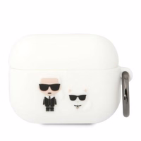 Karl Lagerfeld KLACAPSILKCW AirPods Pro dėklas baltas/baltas Silikoninis Karl & Choupette